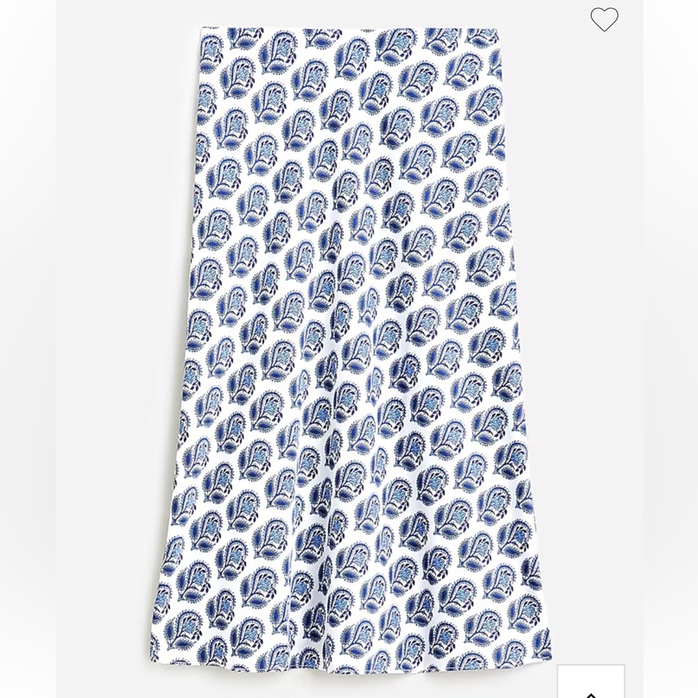 J. Crew Blue and White Paisley Midi Skirt